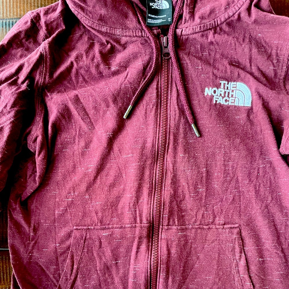 The North Face maroon hoodie, XS